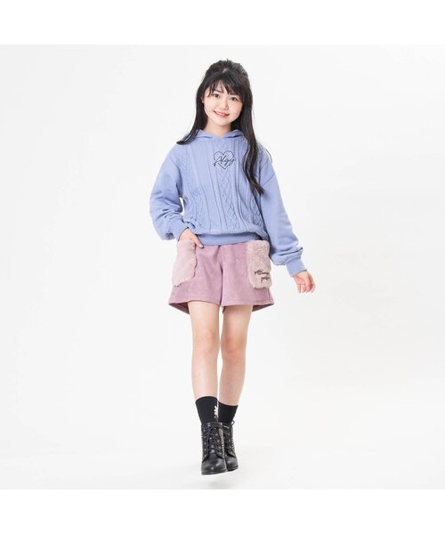 algy（アルジー）の「ビッグファーポケットショーパン（その他パンツ・キッズ・ピンク/アイボリー/ブラック・XX-SMALL/MEDIUM/SMALL/X-SMALL/XXX-SMALL）」の8枚目の写真