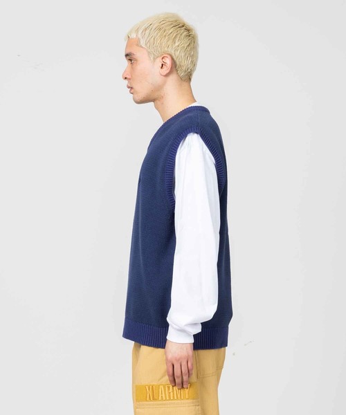 XLARGE（エクストララージ）の「2TONE KNIT VEST（ニット/セーター・メンズ・ブラック/ネイビー/アッシュ・M/L/XL/S）」の4枚目の写真