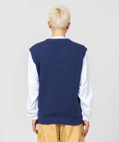 XLARGE（エクストララージ）の「2TONE KNIT VEST（ニット/セーター・メンズ・ブラック/ネイビー/アッシュ・M/L/XL/S）」の5枚目の写真