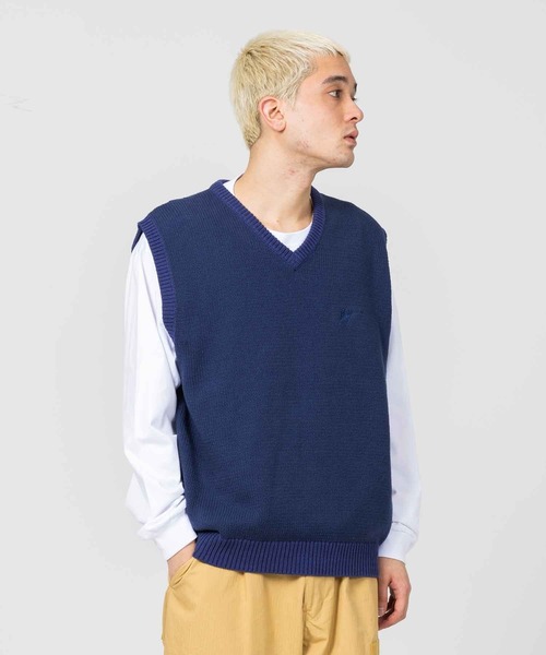 XLARGE（エクストララージ）の「2TONE KNIT VEST（ニット/セーター・メンズ・ブラック/ネイビー/アッシュ・M/L/XL/S）」の11枚目の写真