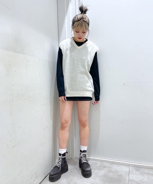 XLARGE（エクストララージ）の「2TONE KNIT VEST（ニット/セーター・メンズ・ブラック/ネイビー/アッシュ・M/L/XL/S）」の18枚目の写真