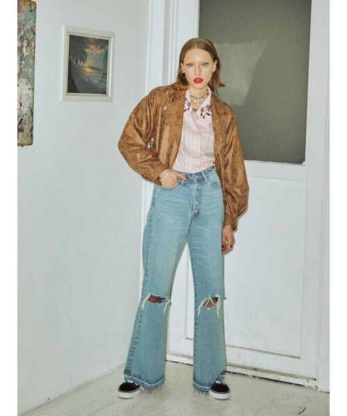 jouetie（ジュエティ）の「タックスリーブライダース（ライダースジャケット・レディース・アイボリー/ブラック/ブラウン/グリーン・MEDIUM）」の22枚目の写真