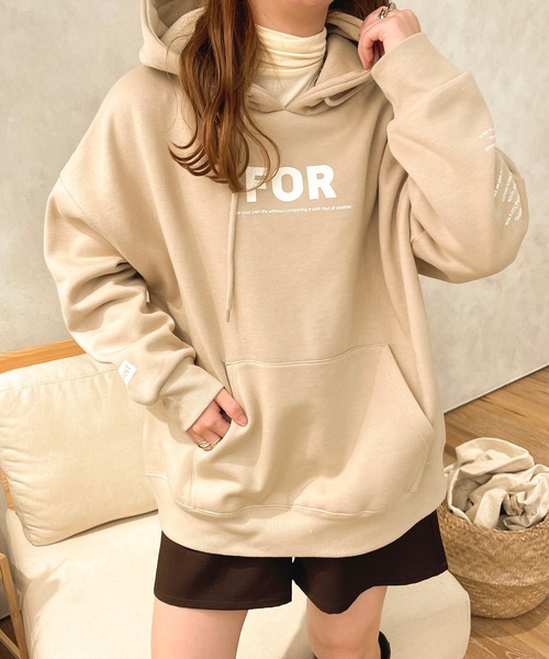 apres jour clair（アプレジュールクレア）の「【apres jour clair】アソートロゴフーディ（パーカー・レディース・アイボリー/ベージュ/ナチュラル/グリーン・フリー/X-LARGE）」の20枚目の写真