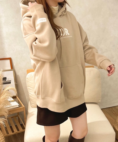 apres jour clair（アプレジュールクレア）の「【apres jour clair】アソートロゴフーディ（パーカー・レディース・アイボリー/ベージュ/ナチュラル/グリーン・フリー/X-LARGE）」の21枚目の写真