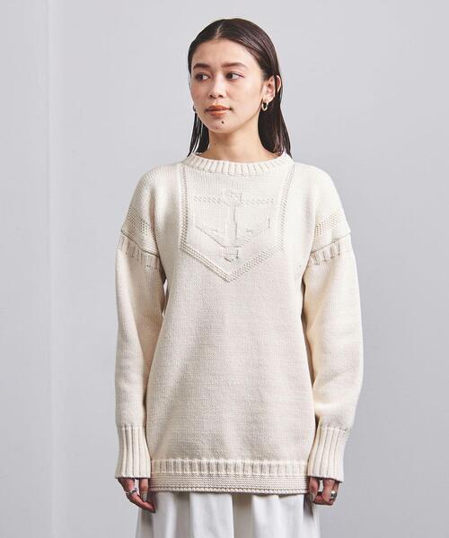 UNITED ARROWS（ユナイテッドアローズ）の「＜UNITED ARROWS＞C/PE アンカーモチーフ ニット G（ニット/セーター・レディース・ネイビー/オフホワイト・FREE）」の8枚目の写真