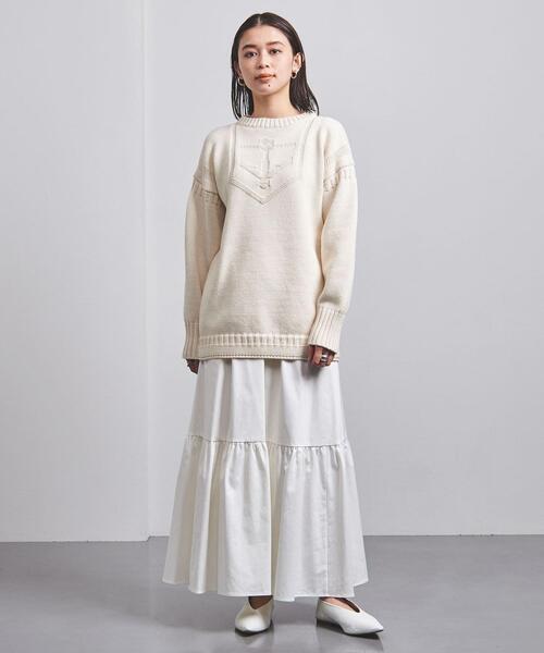 UNITED ARROWS（ユナイテッドアローズ）の「＜UNITED ARROWS＞C/PE アンカーモチーフ ニット G（ニット/セーター・レディース・ネイビー/オフホワイト・FREE）」の5枚目の写真