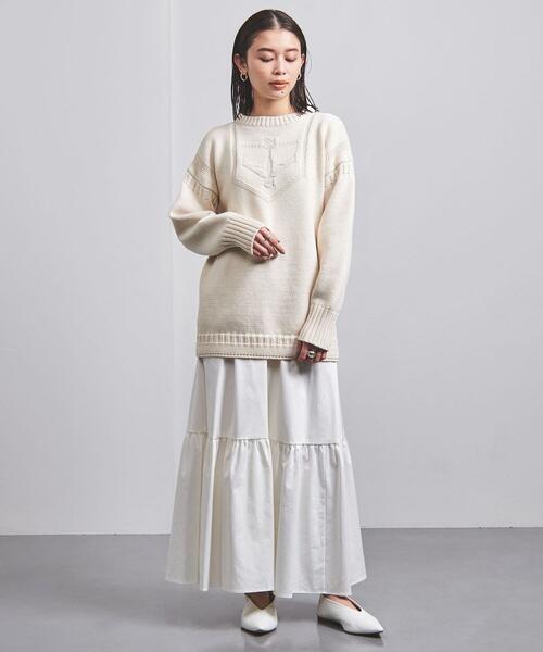 UNITED ARROWS（ユナイテッドアローズ）の「＜UNITED ARROWS＞C/PE アンカーモチーフ ニット G（ニット/セーター・レディース・ネイビー/オフホワイト・FREE）」の4枚目の写真