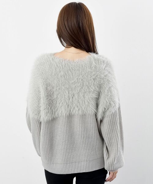 rps(アールピーエス)の「編地切替シャギーニットプルオーバー(ニット/セーター・レディース・チャコールグレー/アイボリー/マスタード/グレイッシュベージュ/ダークグリーン/グレー/ライトグレー/ボルドー・M/フリー)」の9枚目の写真