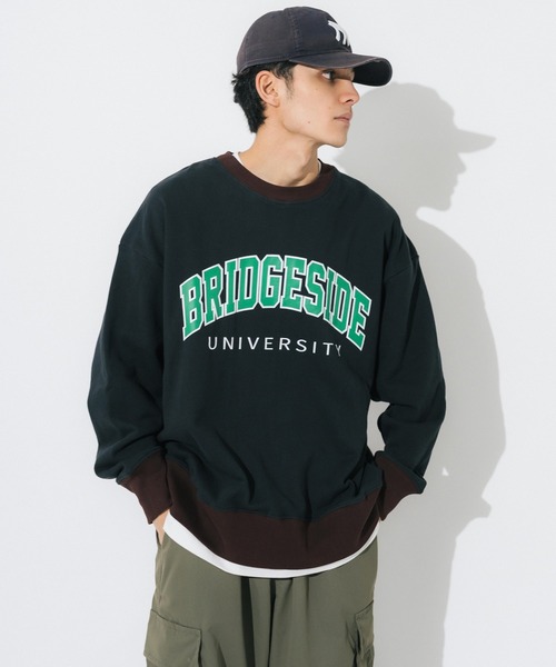 Ressaca(レサーカ)の「カレッジロゴプリントクルーネックスウェット プルオーバートレーナー オーバーサイズ(スウェット・メンズ・ホワイト/アッシュグレー/ブラック/グリーン・M/L)」の3枚目の写真