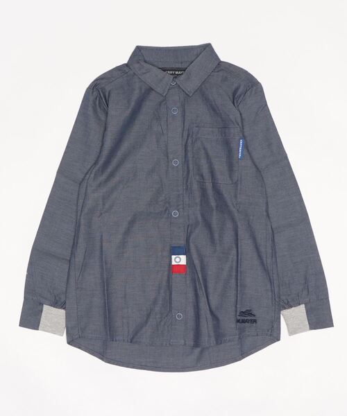 KRIFF MAYER Kid's Collection(クリフメイヤーキッズコレクション)の「トリコラインシャツ(シャツ/ブラウス・キッズ・ネイビー/グレー/ストライプ/オフホワイト/カラフル・140/160/120/150/170/130)」の3枚目の写真