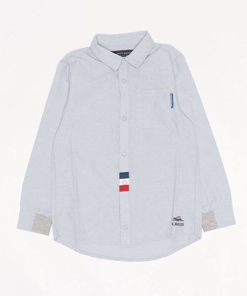 KRIFF MAYER Kid's Collection(クリフメイヤーキッズコレクション)の「トリコラインシャツ(シャツ/ブラウス・キッズ・ネイビー/グレー/ストライプ/オフホワイト/カラフル・140/160/120/150/170/130)」の1枚目の写真