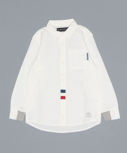 KRIFF MAYER Kid's Collection(クリフメイヤーキッズコレクション)の「トリコラインシャツ(シャツ/ブラウス・キッズ・ネイビー/グレー/ストライプ/オフホワイト/カラフル・140/160/120/150/170/130)」の2枚目の写真