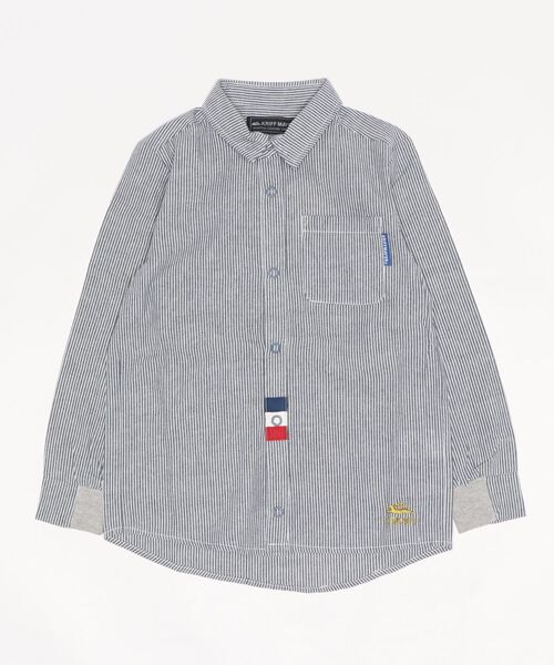KRIFF MAYER Kid's Collection(クリフメイヤーキッズコレクション)の「トリコラインシャツ(シャツ/ブラウス・キッズ・ネイビー/グレー/ストライプ/オフホワイト/カラフル・140/160/120/150/170/130)」の4枚目の写真