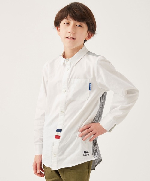 KRIFF MAYER Kid's Collection(クリフメイヤーキッズコレクション)の「トリコラインシャツ(シャツ/ブラウス・キッズ・ネイビー/グレー/ストライプ/オフホワイト/カラフル・140/160/120/150/170/130)」の5枚目の写真