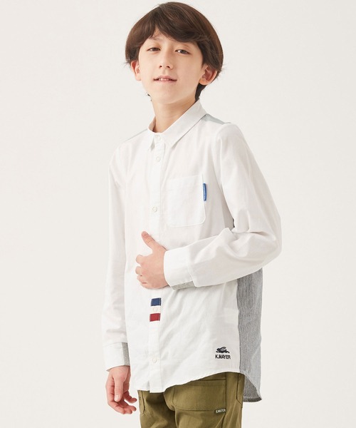 KRIFF MAYER Kid's Collection(クリフメイヤーキッズコレクション)の「トリコラインシャツ(シャツ/ブラウス・キッズ・ネイビー/グレー/ストライプ/オフホワイト/カラフル・140/160/120/150/170/130)」の10枚目の写真