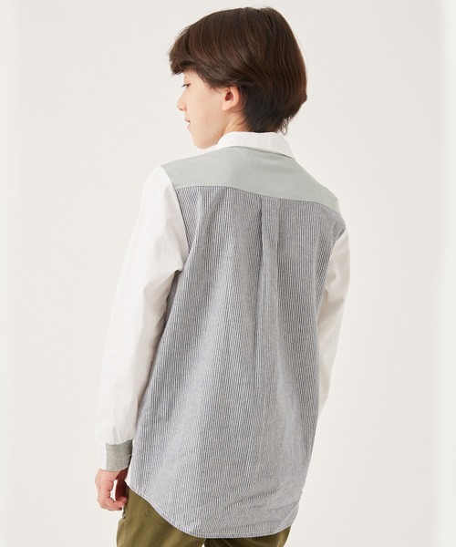 KRIFF MAYER Kid's Collection(クリフメイヤーキッズコレクション)の「トリコラインシャツ(シャツ/ブラウス・キッズ・ネイビー/グレー/ストライプ/オフホワイト/カラフル・140/160/120/150/170/130)」の11枚目の写真