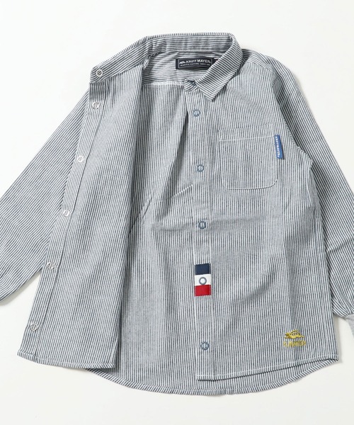 KRIFF MAYER Kid's Collection(クリフメイヤーキッズコレクション)の「トリコラインシャツ(シャツ/ブラウス・キッズ・ネイビー/グレー/ストライプ/オフホワイト/カラフル・140/160/120/150/170/130)」の12枚目の写真