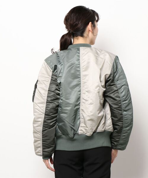 N.（N. Natural Beauty Basic）（エヌエヌナチュラルビューティーベーシック）の「【ALPHA】MA-1　カラーブロッキングジャケット（MA-1・レディース・カーキ・SMALL）」の6枚目の写真