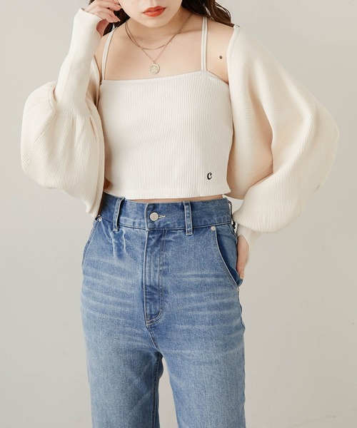 Chico（チコ）の「【WEB限定サイズあり】ショート丈パット付きバッククロスベアキャミ（キャミソール・レディース・アイボリー/ブラック/グレー/ピンク・FREE/X-SMALL）」の15枚目の写真