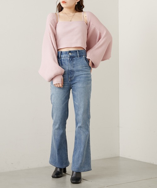 Chico（チコ）の「【WEB限定サイズあり】ショート丈パット付きバッククロスベアキャミ（キャミソール・レディース・アイボリー/ブラック/グレー/ピンク・FREE/X-SMALL）」の11枚目の写真