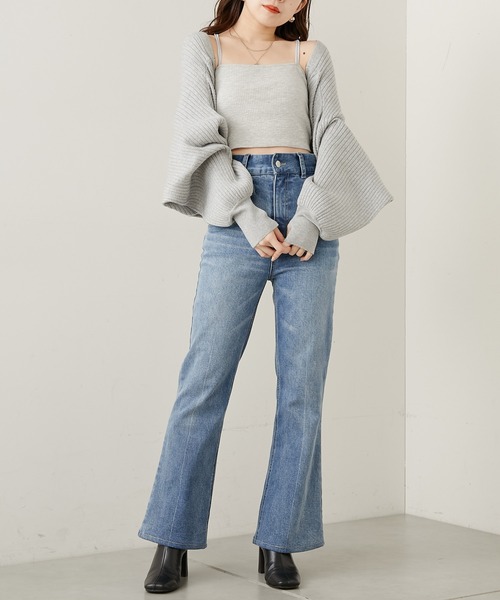 Chico（チコ）の「【WEB限定サイズあり】ショート丈パット付きバッククロスベアキャミ（キャミソール・レディース・アイボリー/ブラック/グレー/ピンク・FREE/X-SMALL）」の16枚目の写真