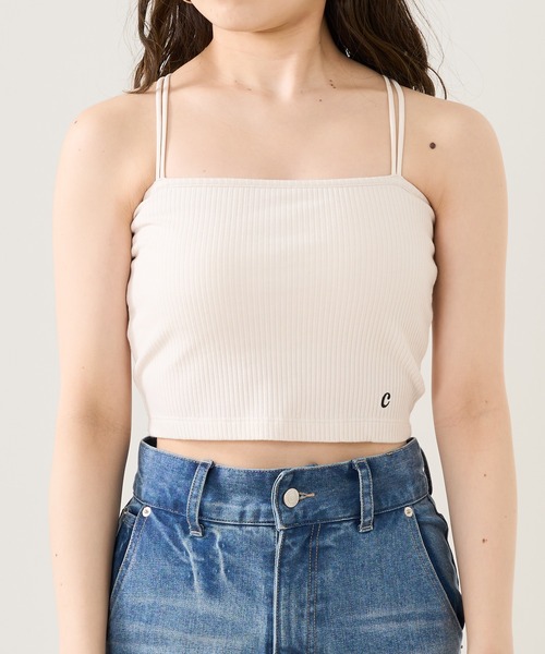 Chico（チコ）の「【WEB限定サイズあり】ショート丈パット付きバッククロスベアキャミ（キャミソール・レディース・アイボリー/ブラック/グレー/ピンク・FREE/X-SMALL）」の22枚目の写真