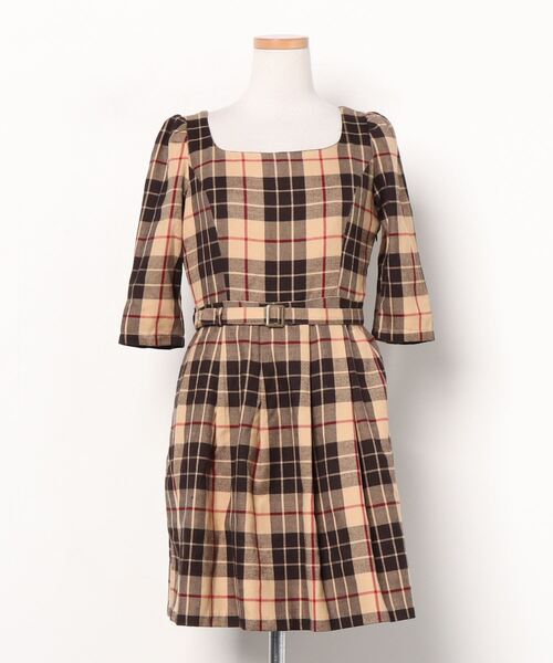 ブランド古着 チェック柄7分袖ワンピース ワンピース Dazzlin ダズリン のファッション通販 Zozoused