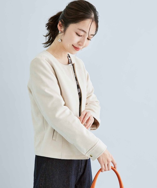 VIS(ビス)の「エコスエードジップブルゾン(ブルゾン・レディース・ライトグリーン/キナリ・M/L)」の18枚目の写真