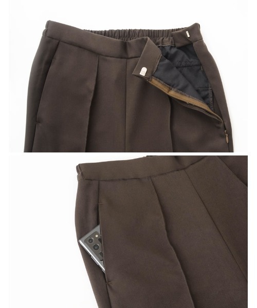 Re:EDIT（リエディ）の「[低身長/高身長サイズ有]リサイクルストレッチセミフレアスラックス（スラックス・レディース・グリーン/ブラック/ブラウン・MEDIUM/SMALL/BSS/AS/BM/LARGE）」の9枚目の写真