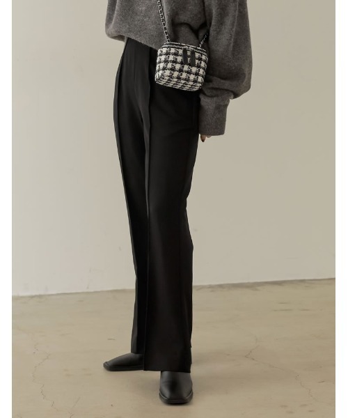 Re:EDIT（リエディ）の「[低身長/高身長サイズ有]リサイクルストレッチセミフレアスラックス（スラックス・レディース・グリーン/ブラック/ブラウン・MEDIUM/SMALL/BSS/AS/BM/LARGE）」の16枚目の写真