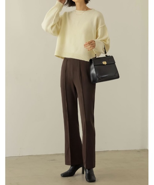 Re:EDIT（リエディ）の「[低身長/高身長サイズ有]リサイクルストレッチセミフレアスラックス（スラックス・レディース・グリーン/ブラック/ブラウン・MEDIUM/SMALL/BSS/AS/BM/LARGE）」の22枚目の写真