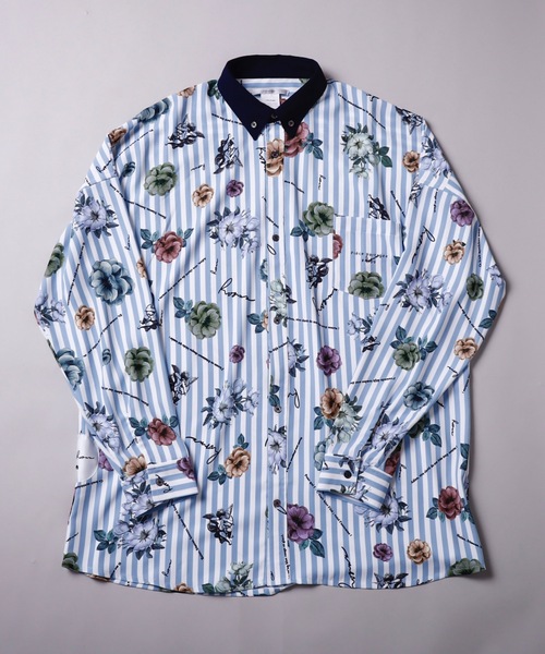 rovtski（ロフトスキー）の「SHARE ROOMSMIDDLE CLERIC SHIRT/シェアルームス ミドル オーバーサイズクレリックシャツ（シャツ/ブラウス・メンズ・ネイビー/オフホワイト/ブルー系その他/ホワイト系その他/ホワイト系その他2/ブラック/ブルー系その他2/ブルー系その他3・FREE）」の7枚目の写真