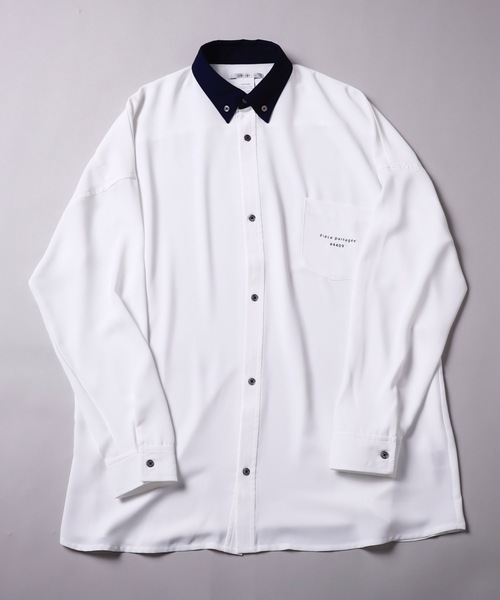 rovtski（ロフトスキー）の「SHARE ROOMSMIDDLE CLERIC SHIRT/シェアルームス ミドル オーバーサイズクレリックシャツ（シャツ/ブラウス・メンズ・ネイビー/オフホワイト/ブルー系その他/ホワイト系その他/ホワイト系その他2/ブラック/ブルー系その他2/ブルー系その他3・FREE）」の2枚目の写真