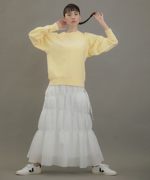 Champion(チャンピオン)の「【Champion for ADAM ET ROPE'】別注10oz RW LOGO SWEAT(スウェット・レディース・オフホワイト/イエロー/ブルー/キナリ・FREE)」の6枚目の写真