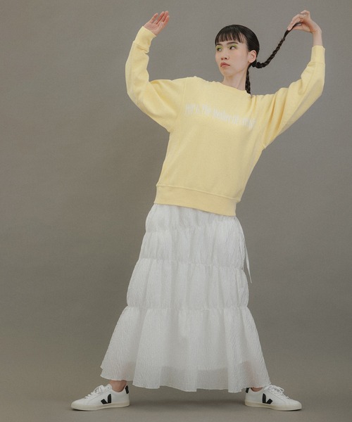 Champion(チャンピオン)の「【Champion for ADAM ET ROPE'】別注10oz RW LOGO SWEAT(スウェット・レディース・オフホワイト/イエロー/ブルー/キナリ・FREE)」の5枚目の写真