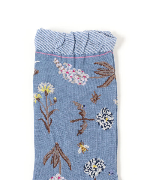ANTIPAST（アンティパスト）の「ANTIPAST / FLOWER ソックス（ソックス/靴下・レディース・ブルー/ブラック・ONE SIZE）」の3枚目の写真