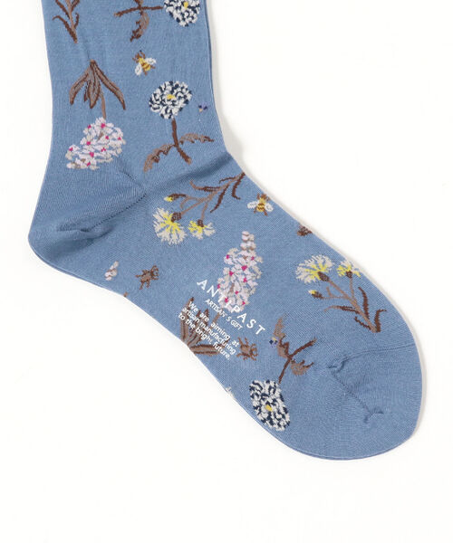 ANTIPAST（アンティパスト）の「ANTIPAST / FLOWER ソックス（ソックス/靴下・レディース・ブルー/ブラック・ONE SIZE）」の4枚目の写真