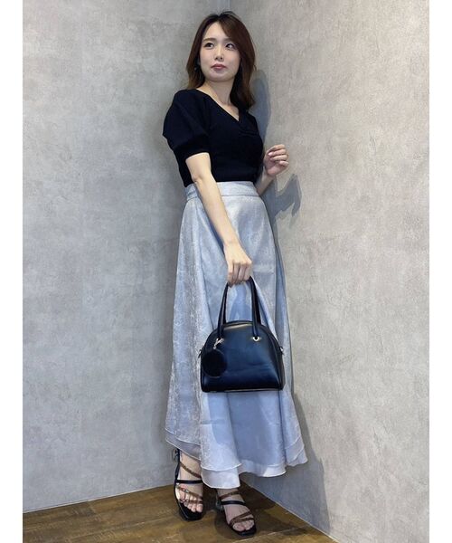 dazzlin（ダズリン）の「シアージャカードイレヘムスカ-ト（スカート・レディース・グレー/ベージュ・SMALL/MEDIUM）」の5枚目の写真