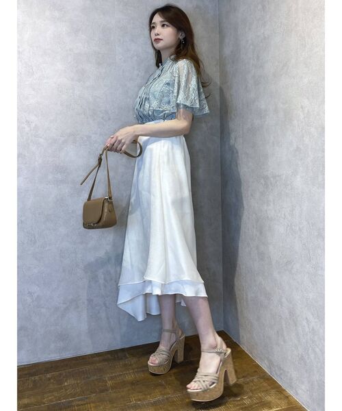 dazzlin（ダズリン）の「シアージャカードイレヘムスカ-ト（スカート・レディース・グレー/ベージュ・SMALL/MEDIUM）」の7枚目の写真