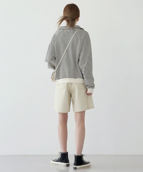 UNE MANSION(ユヌマンション)の「レザーコーティングハーフパンツ(その他パンツ・レディース・ブラック/アイボリー・SMALL/MEDIUM/LARGE)」の7枚目の写真