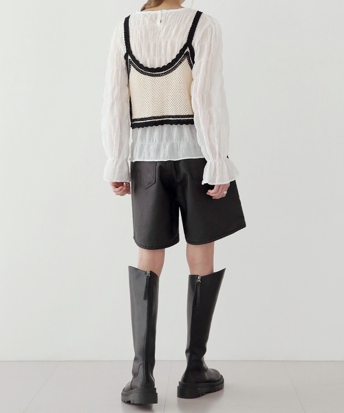 UNE MANSION(ユヌマンション)の「レザーコーティングハーフパンツ(その他パンツ・レディース・ブラック/アイボリー・SMALL/MEDIUM/LARGE)」の22枚目の写真