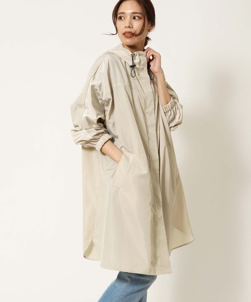Jines（ジネス）の「エアリーグログラン素材・ポンチョ風マウンテンパーカー（マウンテンパーカー・レディース・ベージュ/ネイビー/カーキ・FREE）」の2枚目の写真
