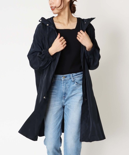 Jines（ジネス）の「エアリーグログラン素材・ポンチョ風マウンテンパーカー（マウンテンパーカー・レディース・ベージュ/ネイビー/カーキ・FREE）」の17枚目の写真