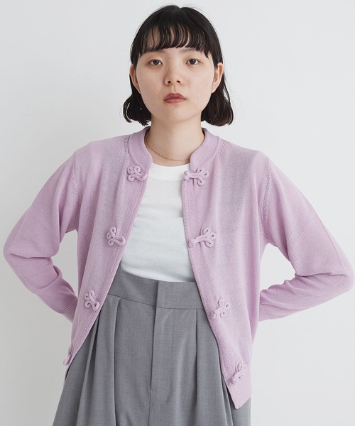 I am I in fact...(アイアムアイインファクト)の「NOODLE 華釦カーディガン(カーディガン/ボレロ・レディース・ホワイト/ブラック/パープル/グレー・FREE)」の1枚目の写真