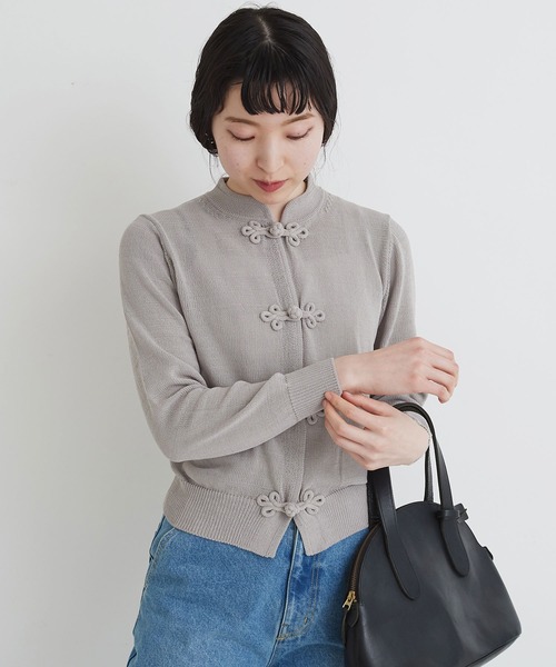 I am I in fact...(アイアムアイインファクト)の「NOODLE 華釦カーディガン(カーディガン/ボレロ・レディース・ホワイト/ブラック/パープル/グレー・FREE)」の13枚目の写真