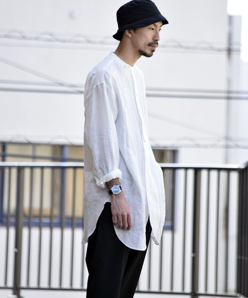 Johnbull Private labo（ジョンブルプライベートラボ）の「チュニックシャツ（シャツ/ブラウス・メンズ・アイボリー/ホワイト・FREE）」の4枚目の写真