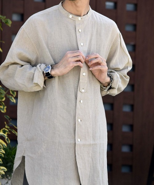 Johnbull Private labo（ジョンブルプライベートラボ）の「チュニックシャツ（シャツ/ブラウス・メンズ・アイボリー/ホワイト・FREE）」の6枚目の写真
