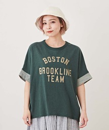 CUBE SUGAR（キューブシュガー）の「天竺カットソーロゴ無地配色リバーシブル半袖Tシャツ（Tシャツ/カットソー）」