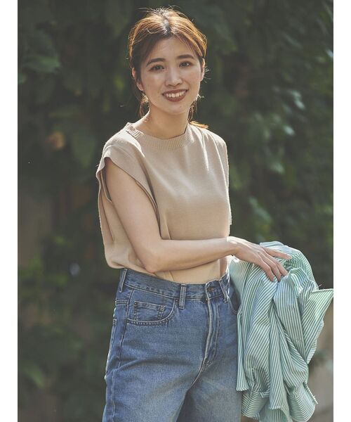 COTORICA（コトリカ）の「アームデザインウォッシャブルニット（ニット/セーター・レディース・ブラック/ベージュ/オレンジ/ブルー・FREE）」の3枚目の写真