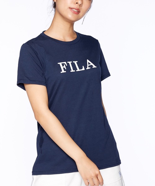 FILA(フィラ)の「FILA/フィラ ブランドロゴ レディース 半袖 Tシャツ(Tシャツ/カットソー・レディース・ブラック/ネイビー/ホワイト・M/L/LL)」の3枚目の写真